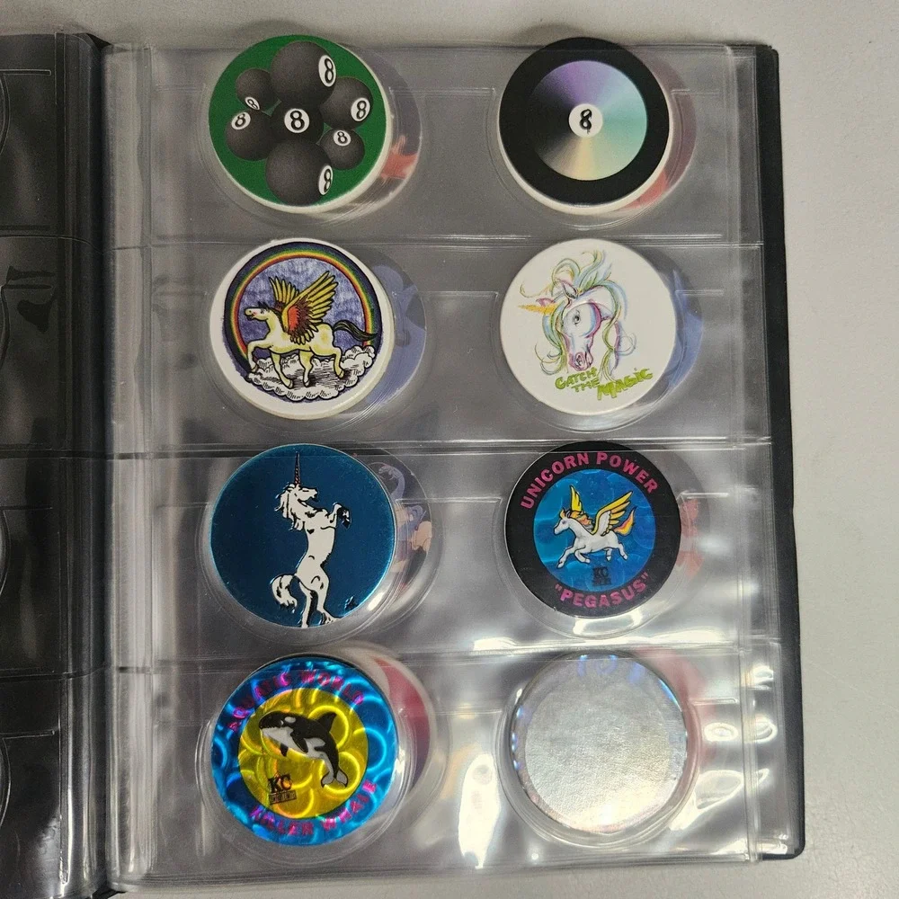 Vintage 90s Pogs Milkcap Collection Hawaii Lot Binders Slammers Disney NASA Trov